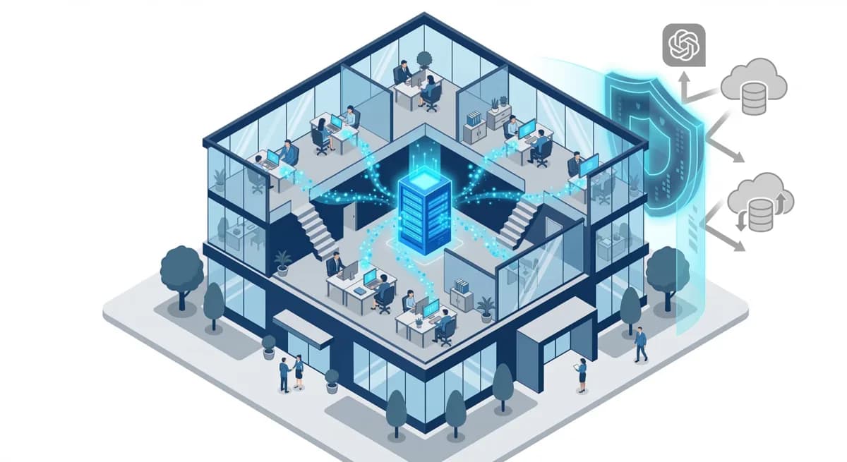 Lokale KI-Lösung: Daten bleiben im Unternehmen, externe Dienste blockiert